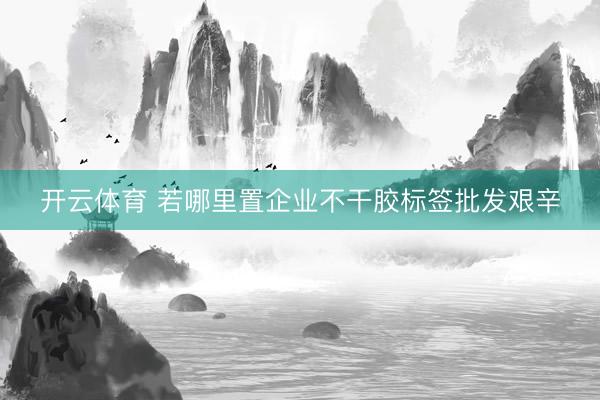 开云体育 若哪里置企业不干胶标签批发艰辛