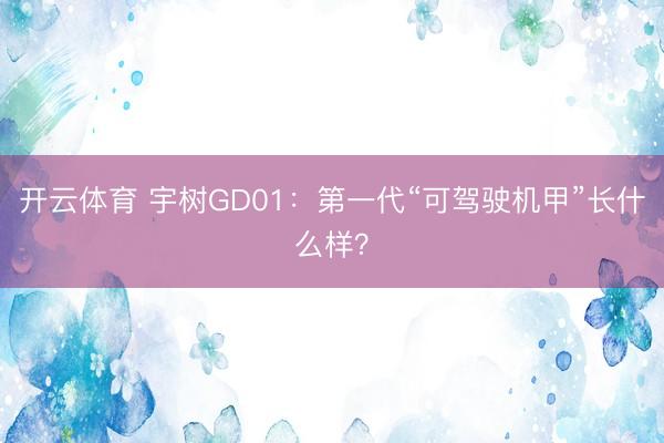 开云体育 宇树GD01：第一代“可驾驶机甲”长什么样？