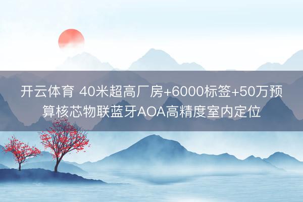 开云体育 40米超高厂房+6000标签+50万预算核芯物联蓝牙AOA高精度室内定位