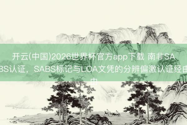 开云(中国)2026世界杯官方app下载 南非SABS认证，SABS标记与LOA文凭的分辨偏激认证经由