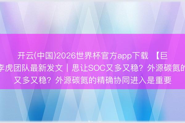 开云(中国)2026世界杯官方app下载 【巨匠视角】中国农科院李虎团队最新发文｜思让SOC又多又稳？外源碳氮的精确协同进入是重要