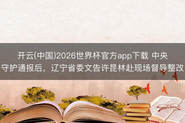 开云(中国)2026世界杯官方app下载 中央守护通报后，辽宁省委文告许昆林赴现场督导整改