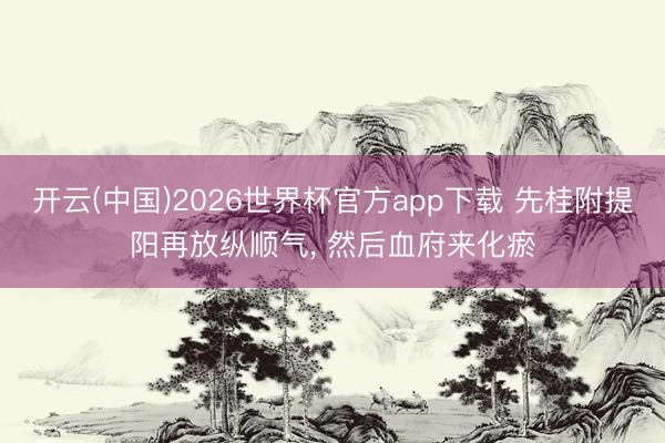 开云(中国)2026世界杯官方app下载 先桂附提阳再放纵顺气， 然后血府来化瘀