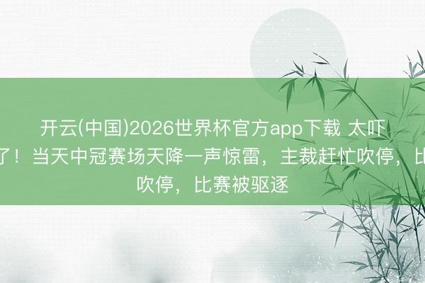 开云(中国)2026世界杯官方app下载 太吓东说念主了！当天中冠赛场天降一声惊雷，主裁赶忙吹停，比赛被驱逐