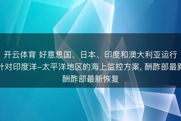 开云体育 好意思国、日本、印度和澳大利亚运行一项针对印度洋-太平洋地区的海上监控方案， 酬酢部最新恢复
