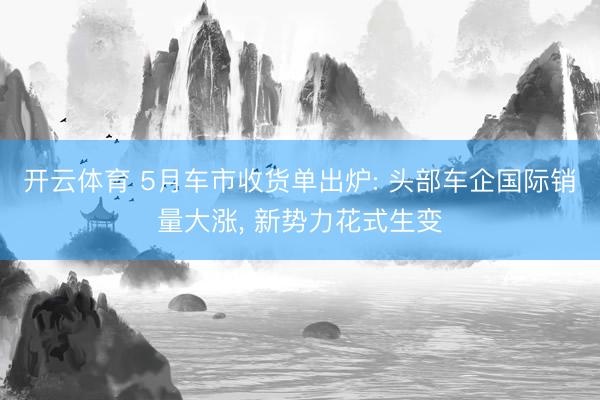开云体育 5月车市收货单出炉: 头部车企国际销量大涨, 新势