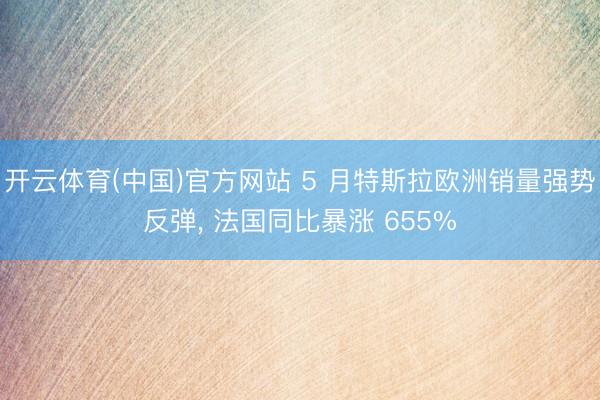 开云体育(中国)官方网站 5 月特斯拉欧洲销量强势反弹, 法国同