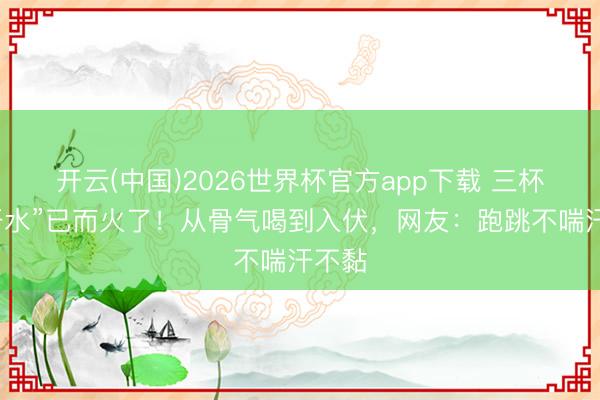 开云(中国)2026世界杯官方app下载 三杯“止汗水”已而火了！从骨气喝到入伏，网友：跑跳不喘汗不黏