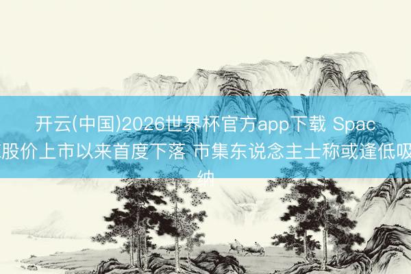 开云(中国)2026世界杯官方app下载 SpaceX股价上市以来首度下落 市集东说念主士称或逢低吸纳